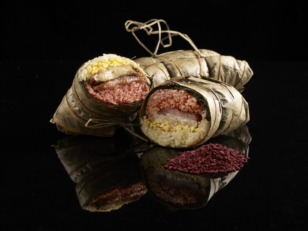 Red Yeast foie gras and duck meat dumpling