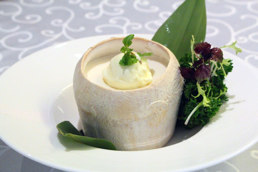 Jia Wei National Day Set Menu Dishes - Chilled Whole Coconut Pudding with ice cream